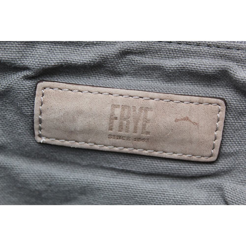 Frye Reed Leather Hobo Shoulder Bag Beige Tan Distressed Boho Western Purse - Picture 12 of 14